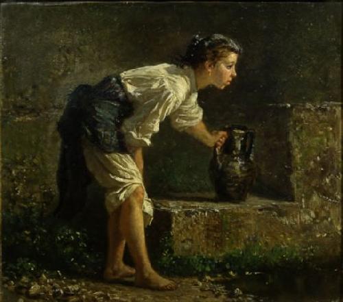 Filippo Palizzi Giovinetta alla sorgente oil painting image